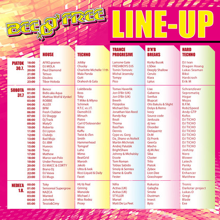 lineup BeeFree 2010 lineup BeeFree 2010